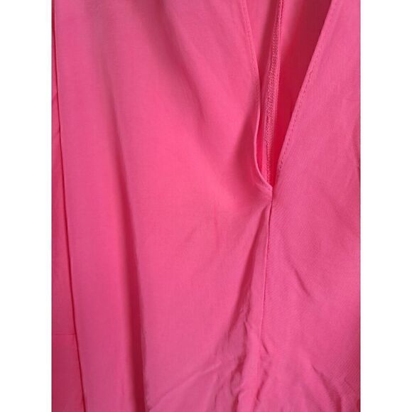Zara Womens Large Batwing Pink Top Tie Sleeve Blouson - Picture 3 of 6